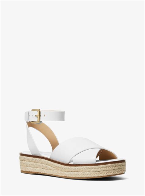 abbott leather espadrille sandal michael kors|Michael Michael Kors Women's Abbott Flatform .